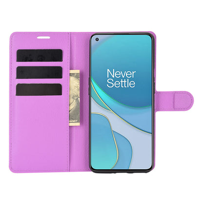 Wallet Design Litchi Texture Leather Phone Stand Cover Protector for OnePlus 9 (EU / US Version)