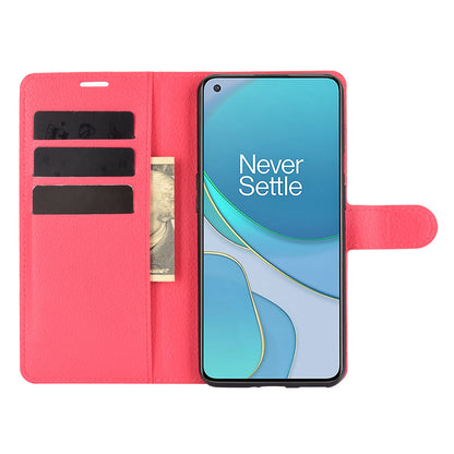 Wallet Design Litchi Texture Leather Phone Stand Cover Protector for OnePlus 9 (EU / US Version)