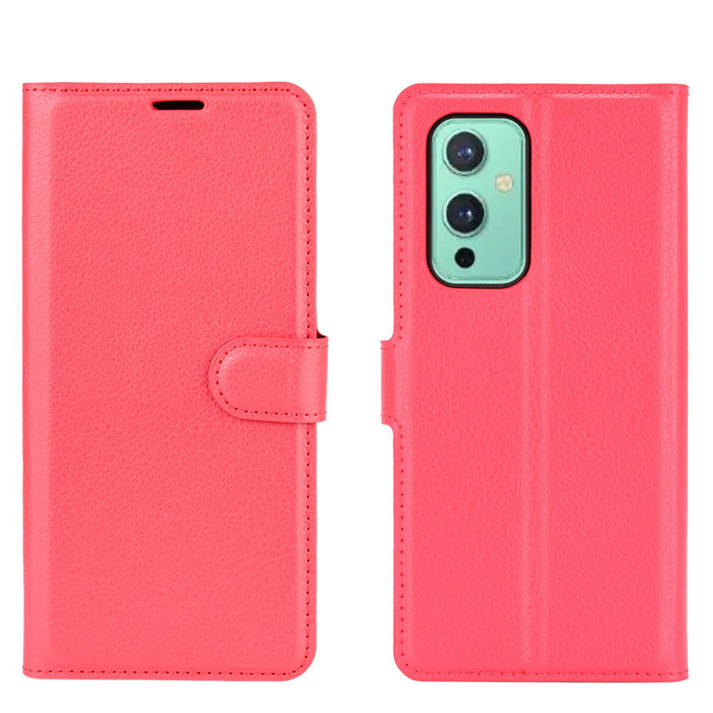 Wallet Design Litchi Texture Leather Phone Stand Cover Protector for OnePlus 9 (EU / US Version)