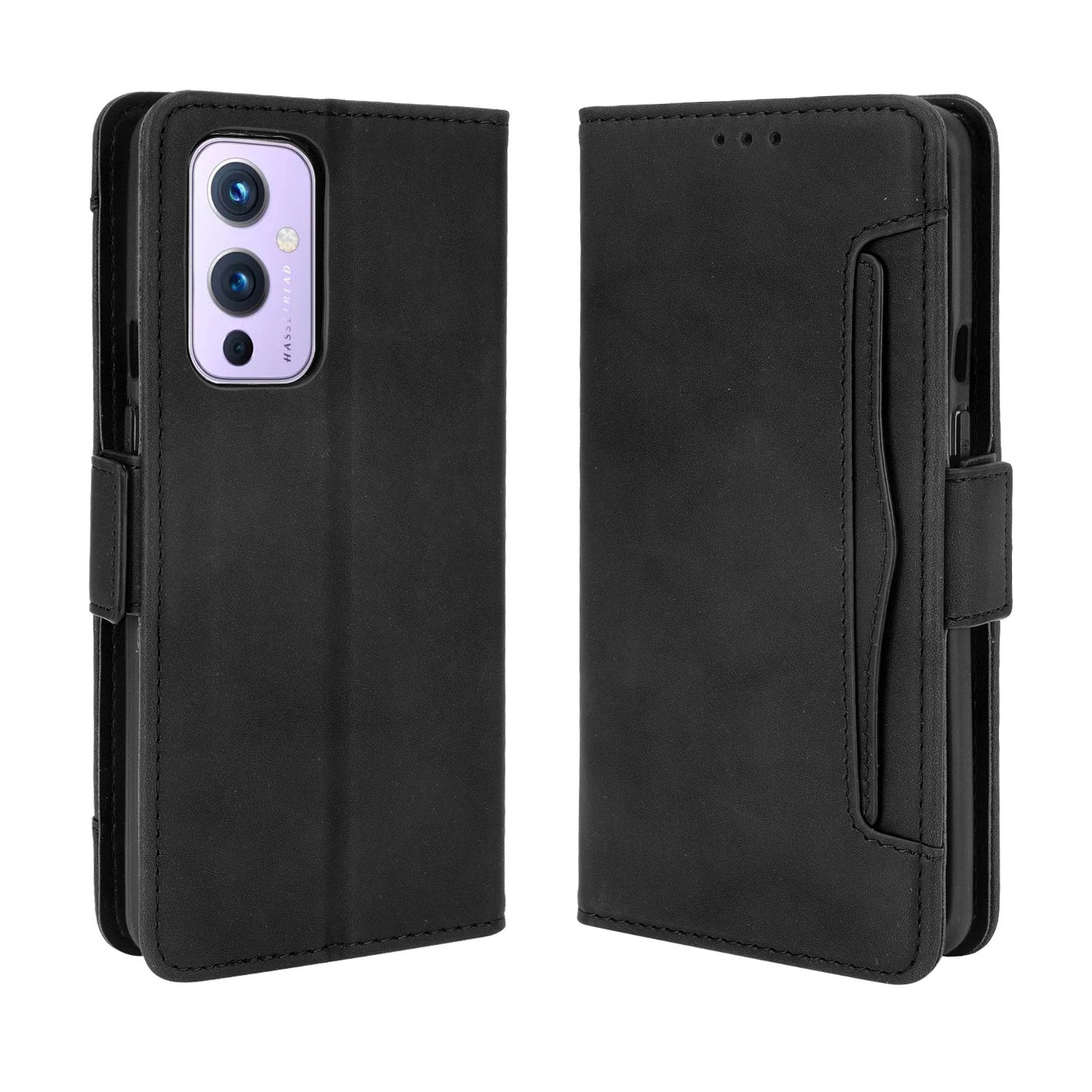 Leather Phone Wallet Design Stand Feature Protective Cover Case with Multiple Card Slots for OnePlus 9 (EU / US Version)