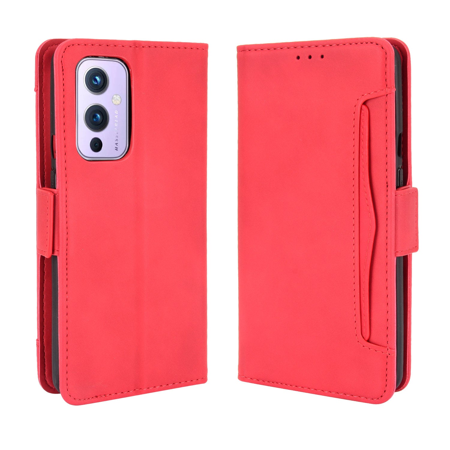 Leather Phone Wallet Design Stand Feature Protective Cover Case with Multiple Card Slots for OnePlus 9 (EU / US Version)