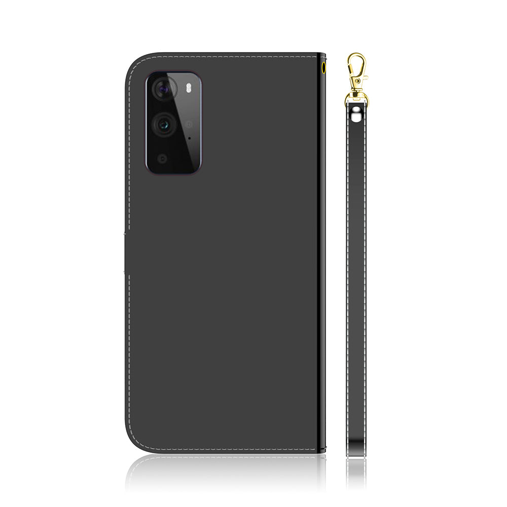 Mirror-like Surface Wallet Stand Leather Case for OnePlus 9 (EU / US Version)