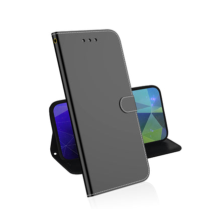 Mirror-like Surface Wallet Stand Leather Case for OnePlus 9 (EU / US Version)