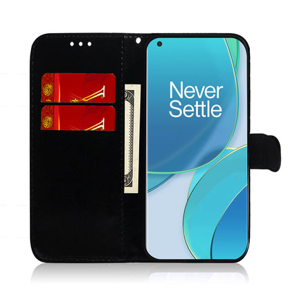 Mirror-like Surface Wallet Stand Leather Case for OnePlus 9 (EU / US Version)