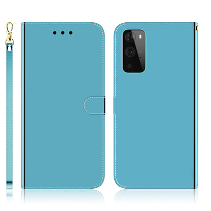 Mirror-like Surface Wallet Stand Leather Case for OnePlus 9 (EU / US Version)