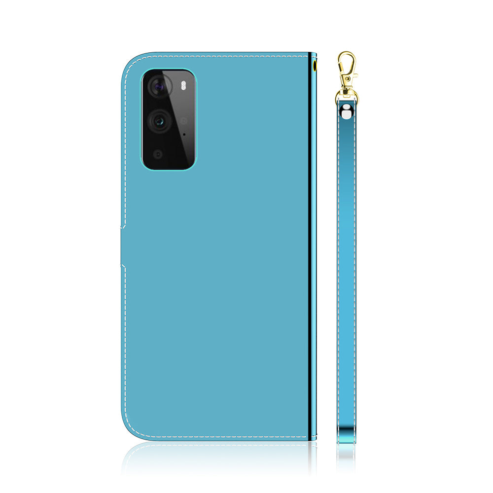 Mirror-like Surface Wallet Stand Leather Case for OnePlus 9 (EU / US Version)