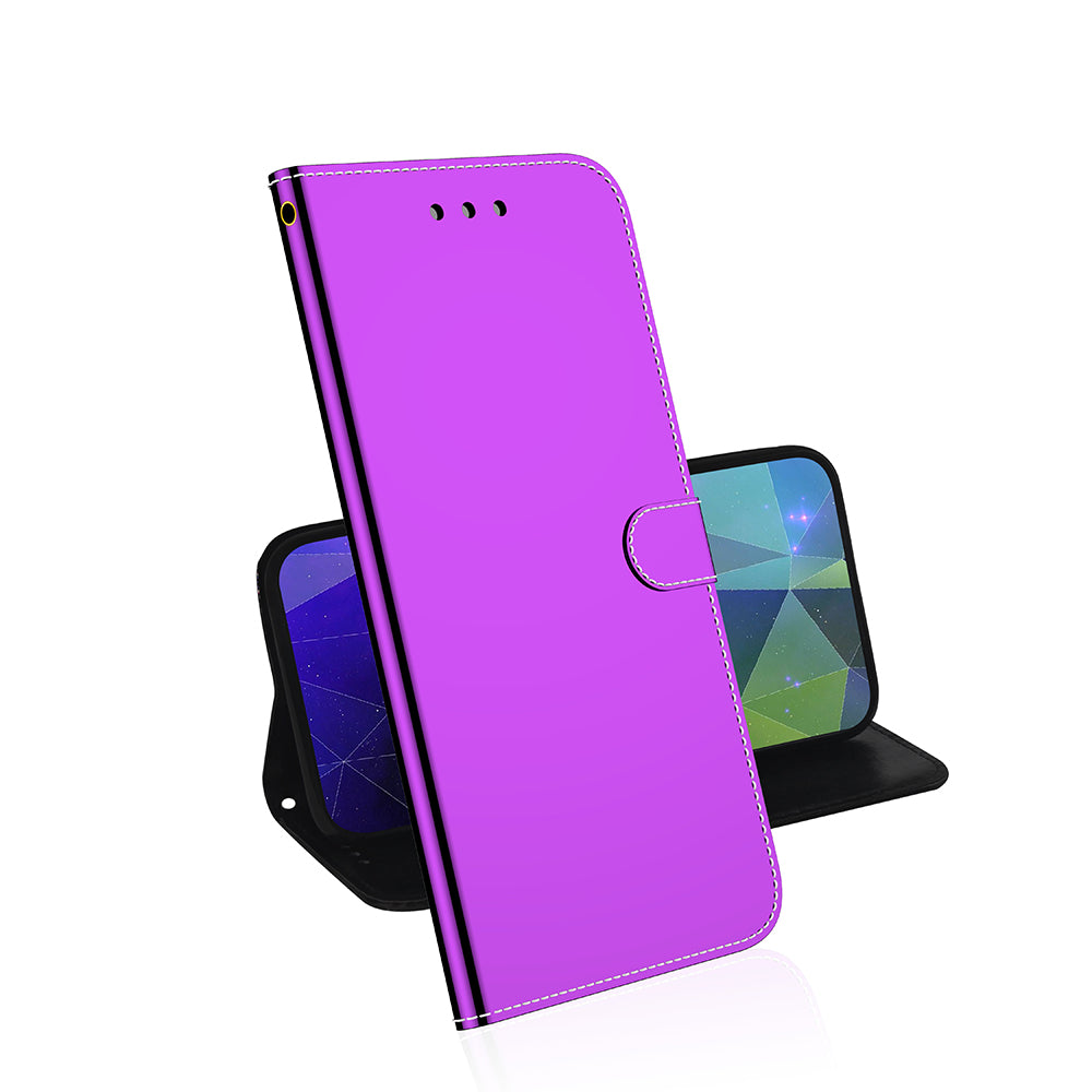 Mirror-like Surface Wallet Stand Leather Case for OnePlus 9 (EU / US Version)