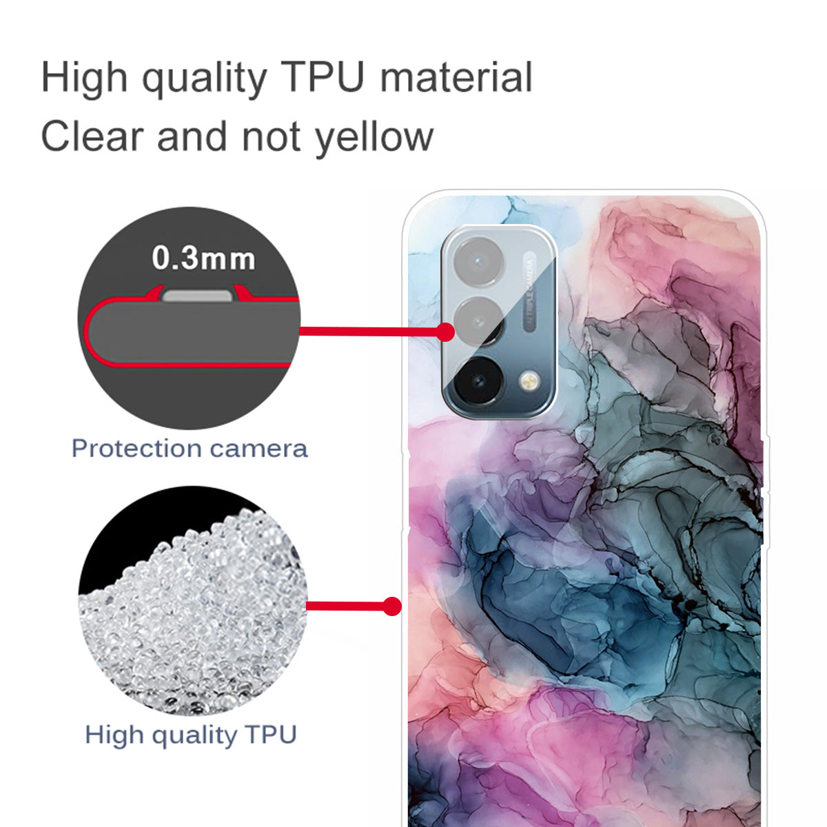 Marble Slim Shockproof TPU Soft Rubber Cover Phone Case for OnePlus Nord N200 5G