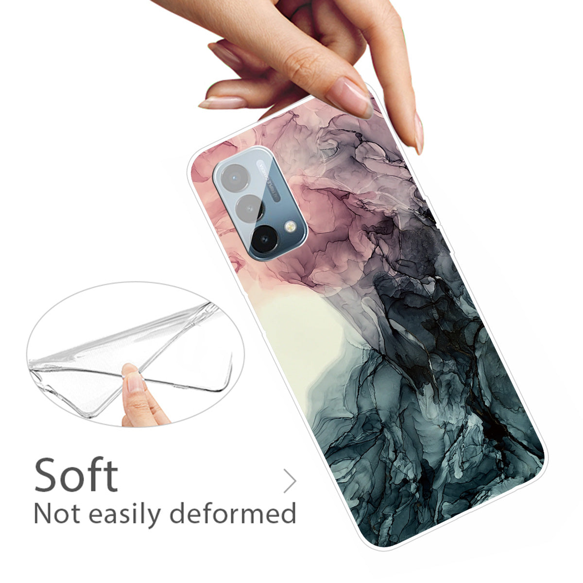 Marble Slim Shockproof TPU Soft Rubber Cover Phone Case for OnePlus Nord N200 5G