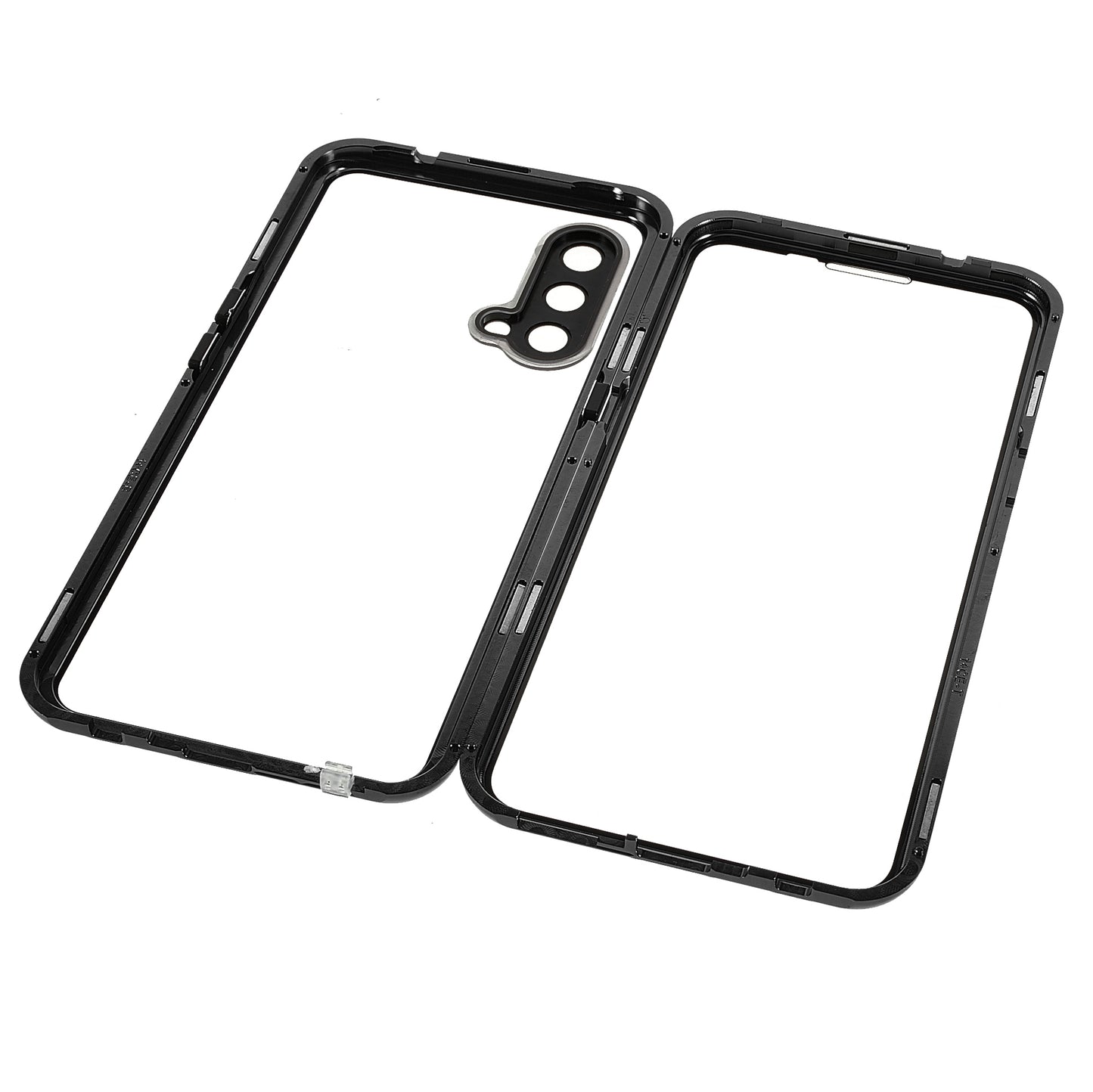 Double Side Tempered Glass Phone Case + Metal Frame with Lock Ultra Clear Cover for OnePlus Nord CE 5G