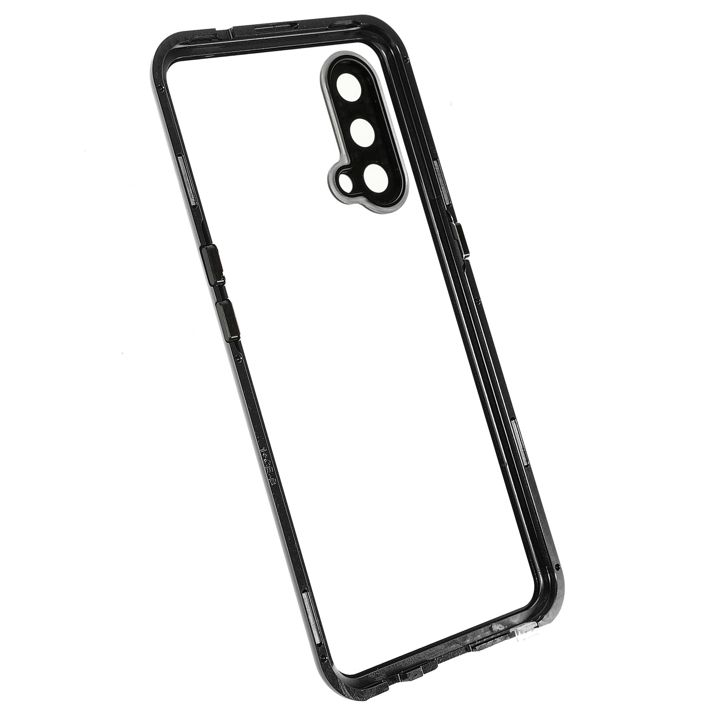 Double Side Tempered Glass Phone Case + Metal Frame with Lock Ultra Clear Cover for OnePlus Nord CE 5G