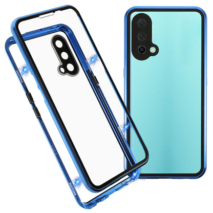 Double Side Tempered Glass Phone Case + Metal Frame with Lock Ultra Clear Cover for OnePlus Nord CE 5G