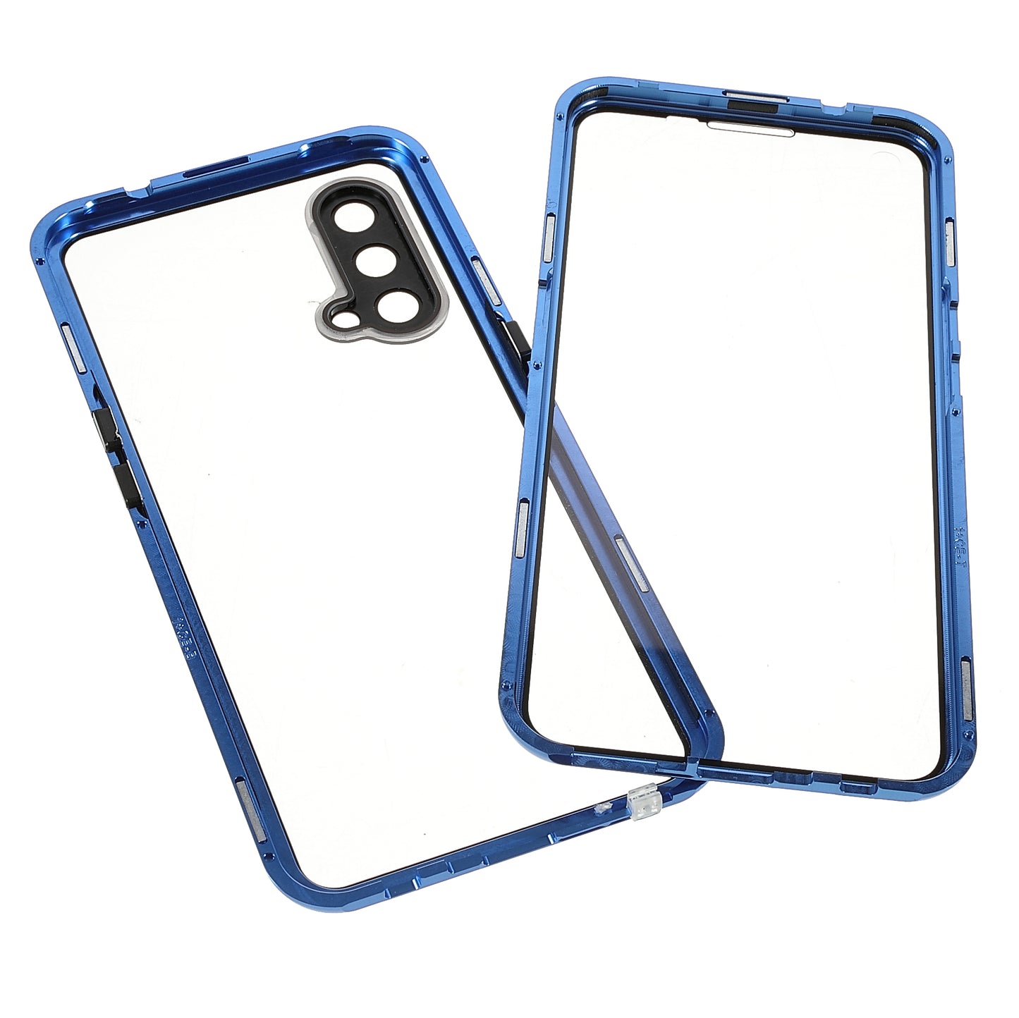 Double Side Tempered Glass Phone Case + Metal Frame with Lock Ultra Clear Cover for OnePlus Nord CE 5G