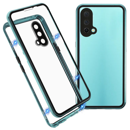 Double Side Tempered Glass Phone Case + Metal Frame with Lock Ultra Clear Cover for OnePlus Nord CE 5G