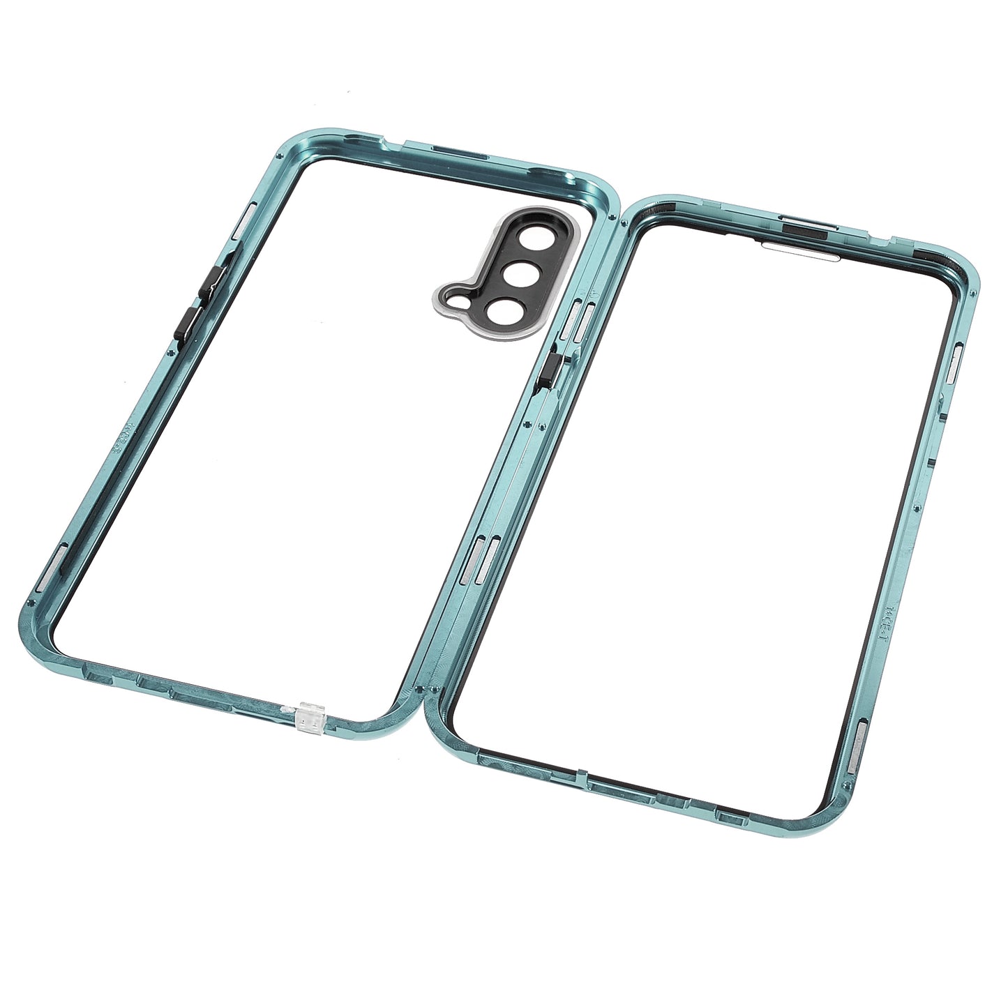 Double Side Tempered Glass Phone Case + Metal Frame with Lock Ultra Clear Cover for OnePlus Nord CE 5G