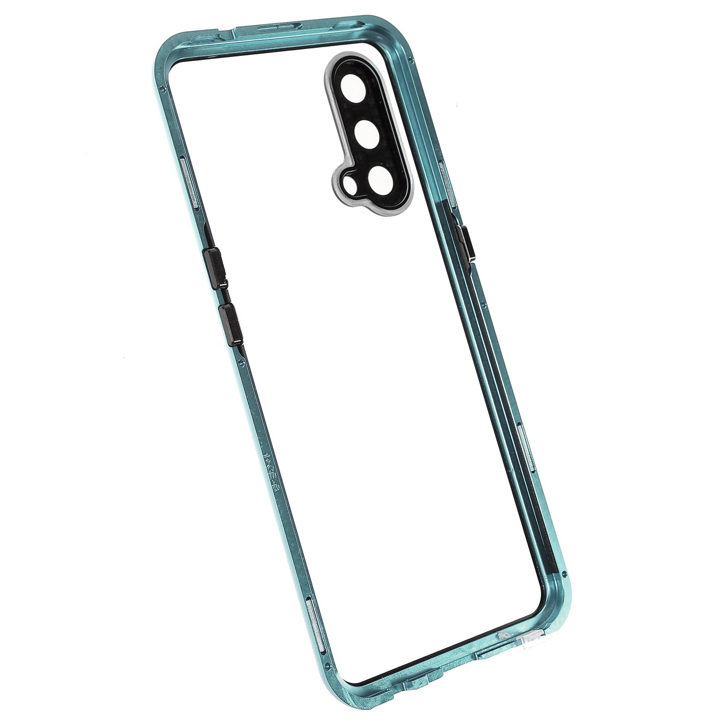 Double Side Tempered Glass Phone Case + Metal Frame with Lock Ultra Clear Cover for OnePlus Nord CE 5G