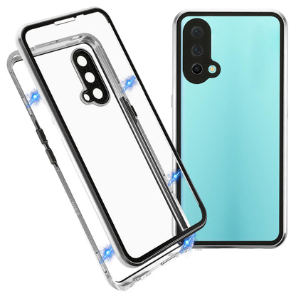 Double Side Tempered Glass Phone Case + Metal Frame with Lock Ultra Clear Cover for OnePlus Nord CE 5G