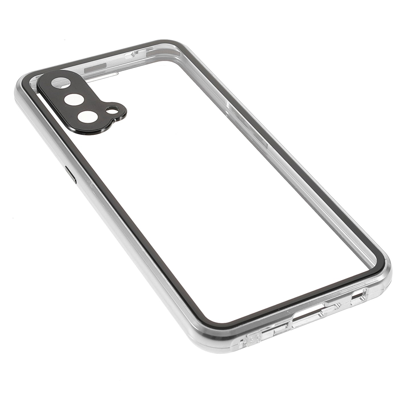 Double Side Tempered Glass Phone Case + Metal Frame with Lock Ultra Clear Cover for OnePlus Nord CE 5G