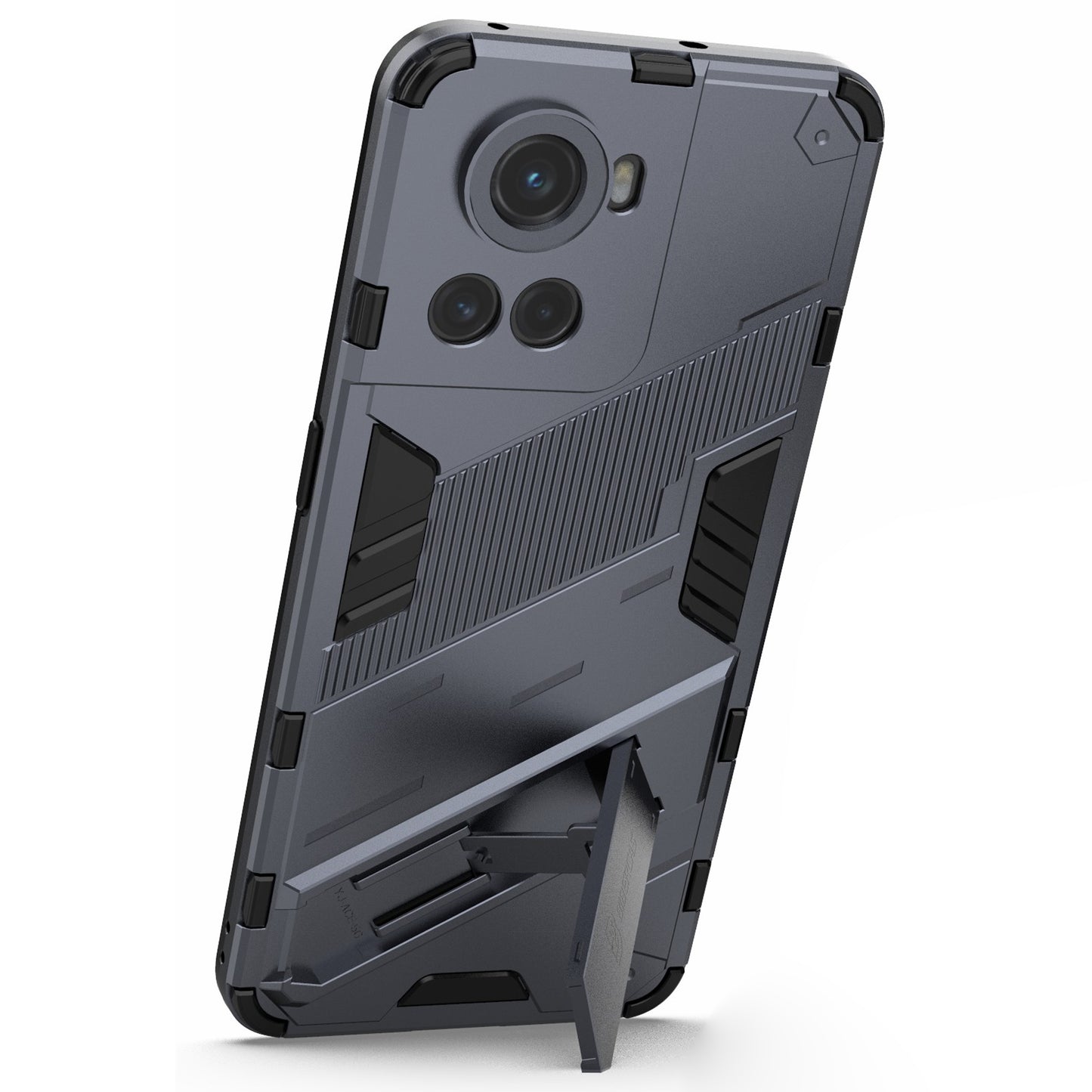 For OnePlus Ace 5G/10R 5G Dual-Layer TPU+PC Combination Shock Absorption Cover Kickstand Protective Phone Case