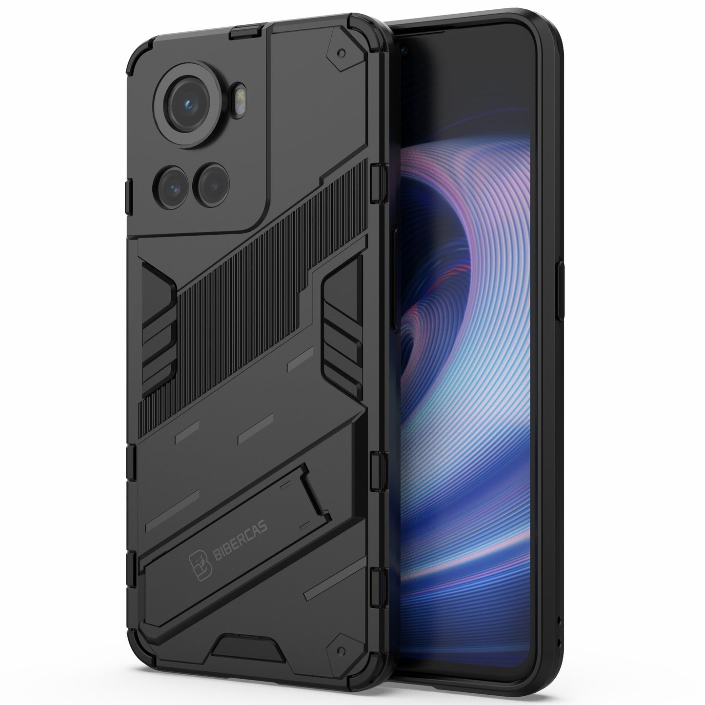 For OnePlus Ace 5G/10R 5G Dual-Layer TPU+PC Combination Shock Absorption Cover Kickstand Protective Phone Case