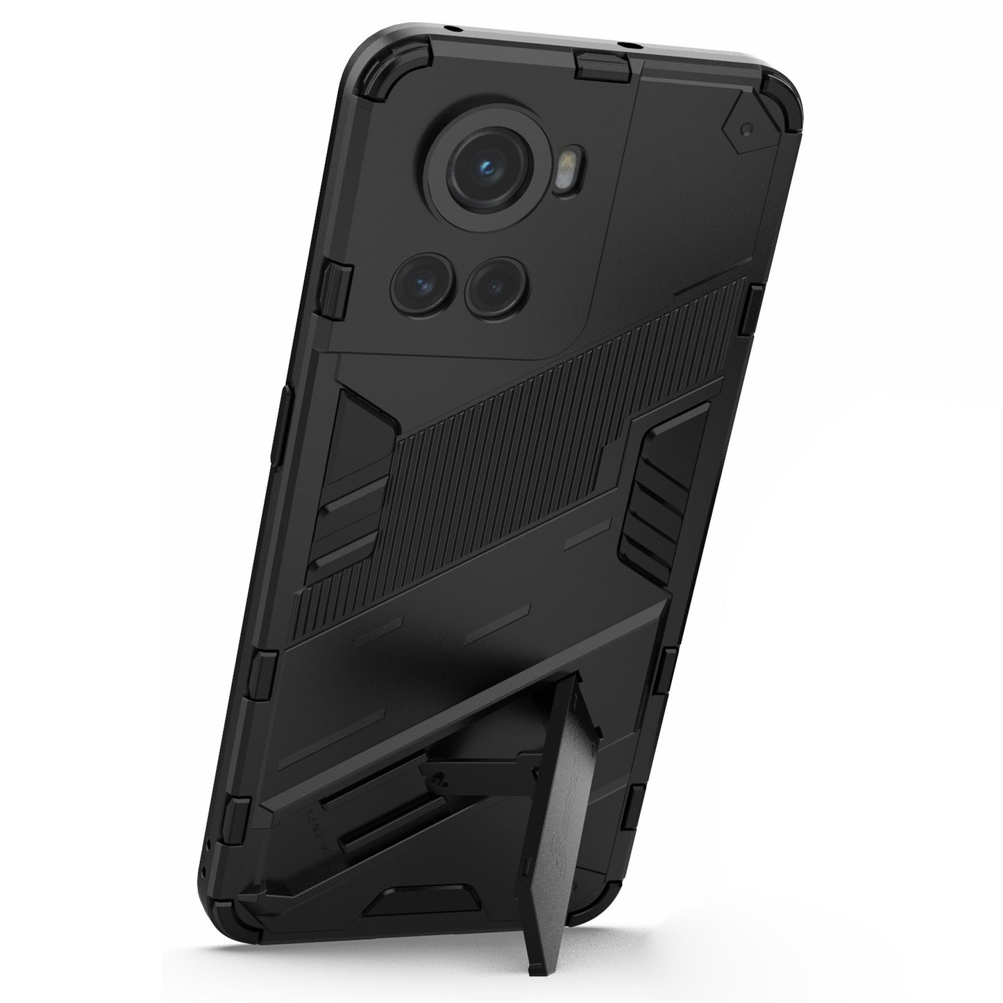 For OnePlus Ace 5G/10R 5G Dual-Layer TPU+PC Combination Shock Absorption Cover Kickstand Protective Phone Case