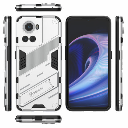 For OnePlus Ace 5G/10R 5G Dual-Layer TPU+PC Combination Shock Absorption Cover Kickstand Protective Phone Case