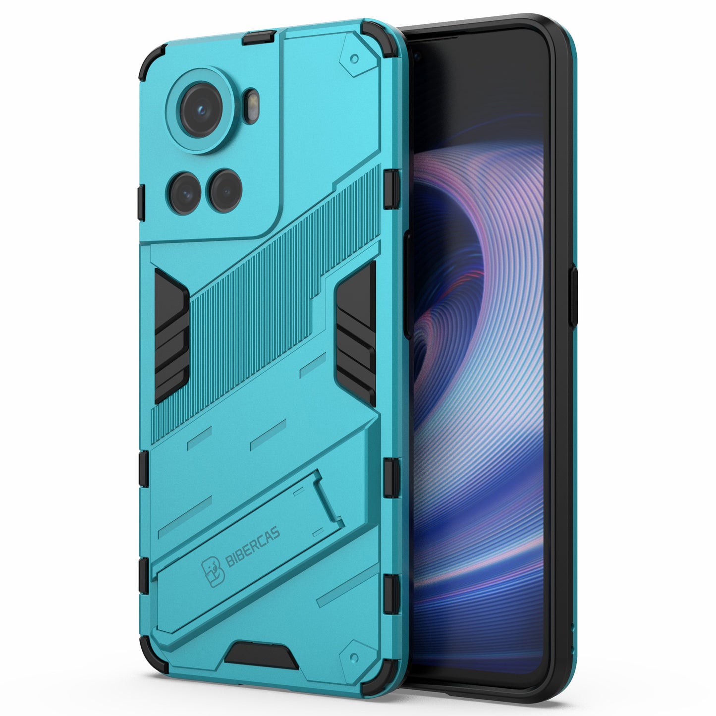 For OnePlus Ace 5G/10R 5G Dual-Layer TPU+PC Combination Shock Absorption Cover Kickstand Protective Phone Case