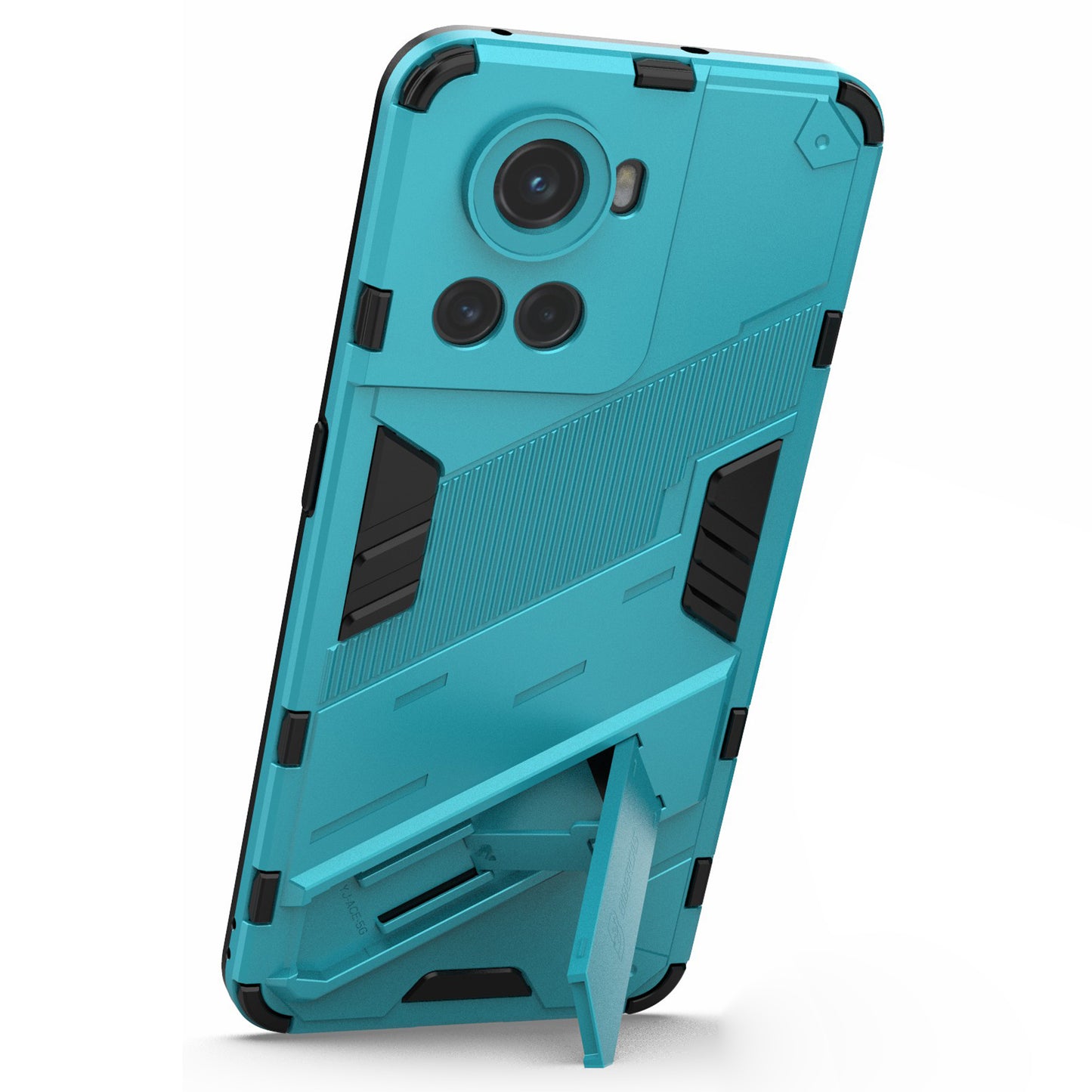 For OnePlus Ace 5G/10R 5G Dual-Layer TPU+PC Combination Shock Absorption Cover Kickstand Protective Phone Case