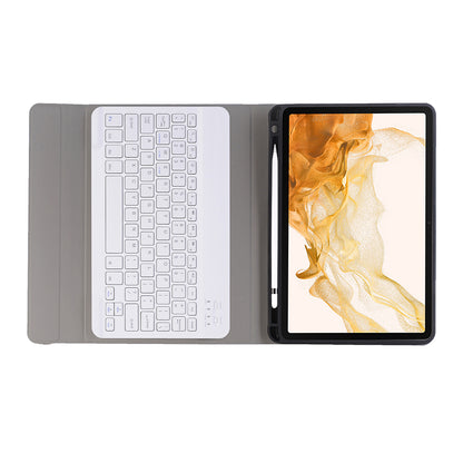 For Samsung Galaxy Tab S8 PU Leather+TPU Tablet Stand Case with Wireless Bluetooth Keyboard