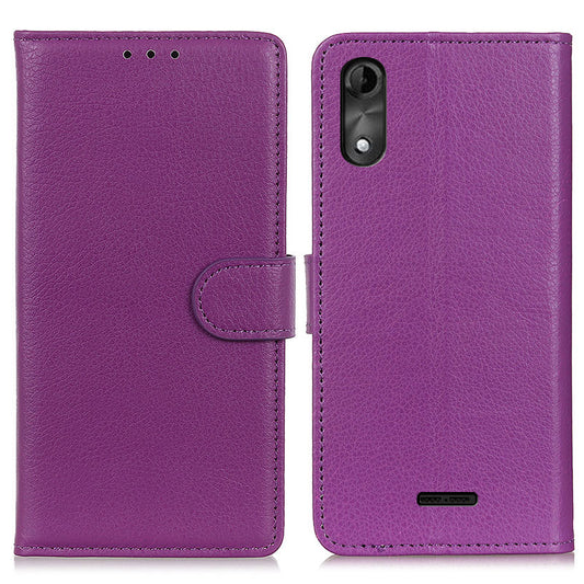 Wallet Design Litchi Texture Classic Style PU Leather Case Stand Cover for WIKO Y51