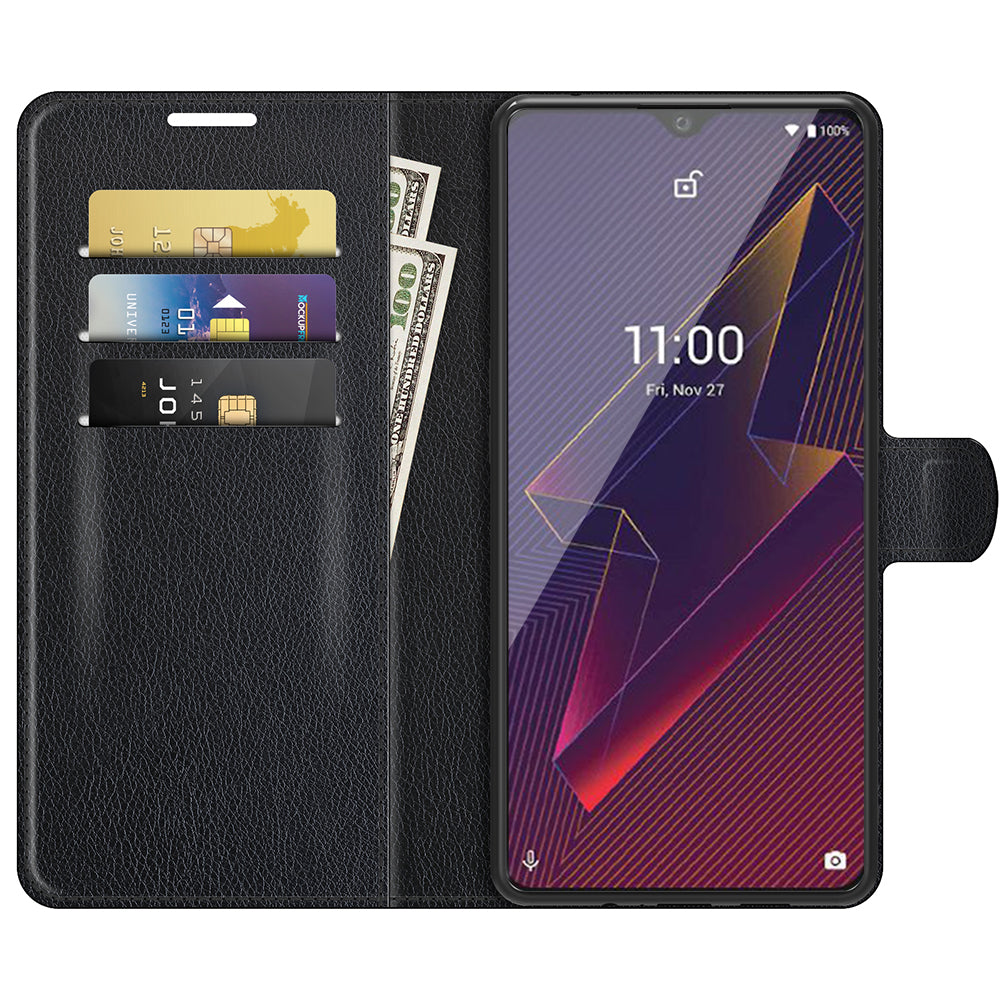 Litchi Skin Wallet Leather Stand Case for Wiko Power U20