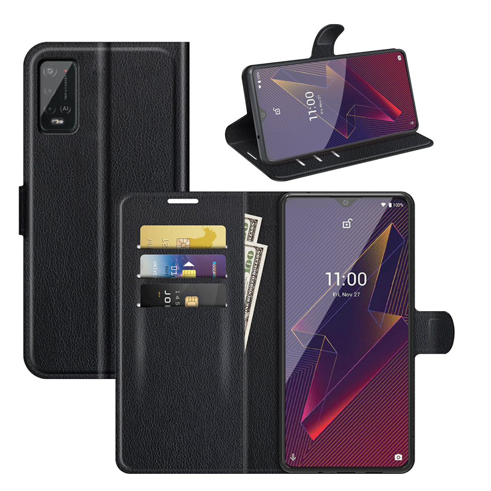 Litchi Skin Wallet Leather Stand Case for Wiko Power U20