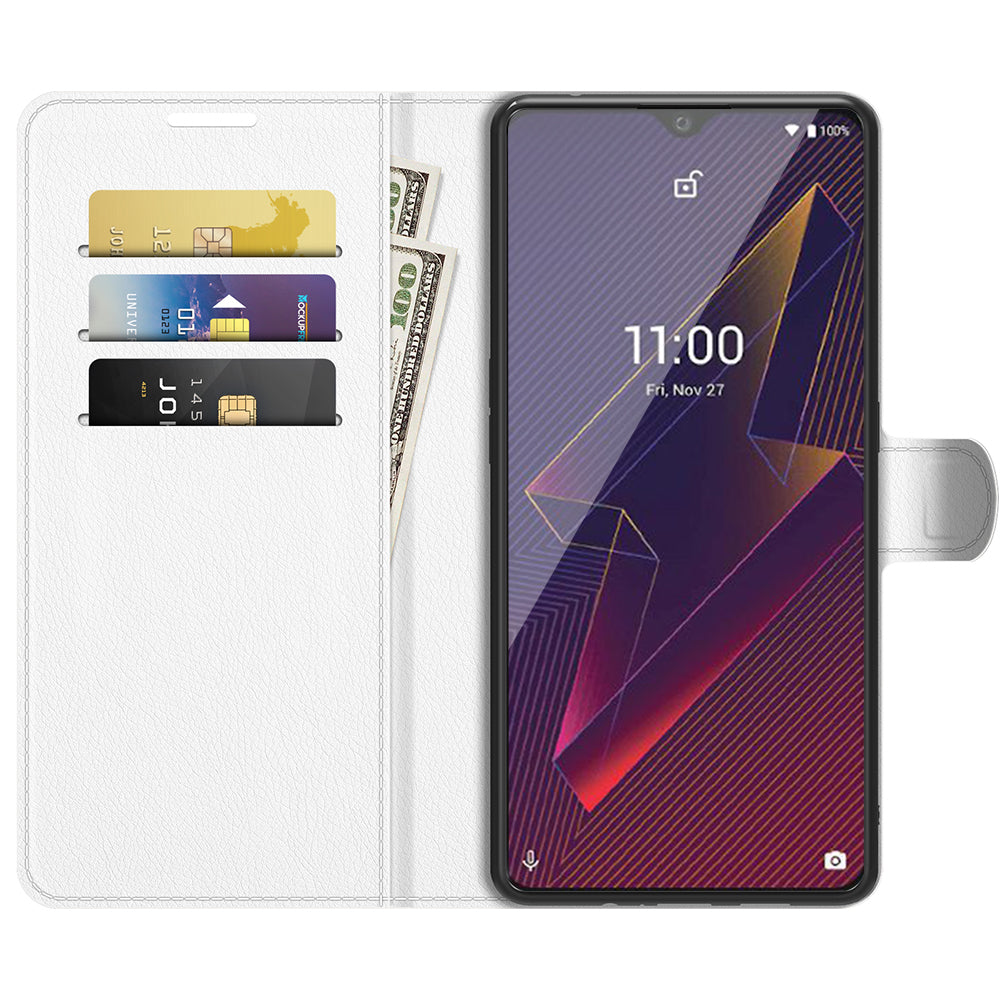 Litchi Skin Wallet Leather Stand Case for Wiko Power U20