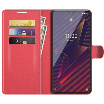 Litchi Skin Wallet Leather Stand Case for Wiko Power U20