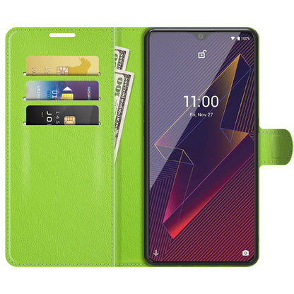 Litchi Skin Wallet Leather Stand Case for Wiko Power U20