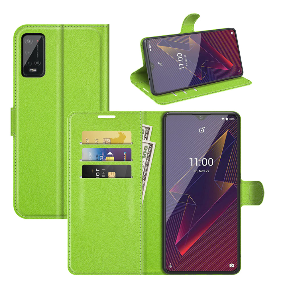 Litchi Skin Wallet Leather Stand Case for Wiko Power U20