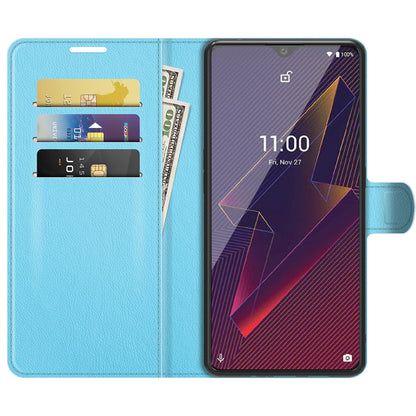 Litchi Skin Wallet Leather Stand Case for Wiko Power U20