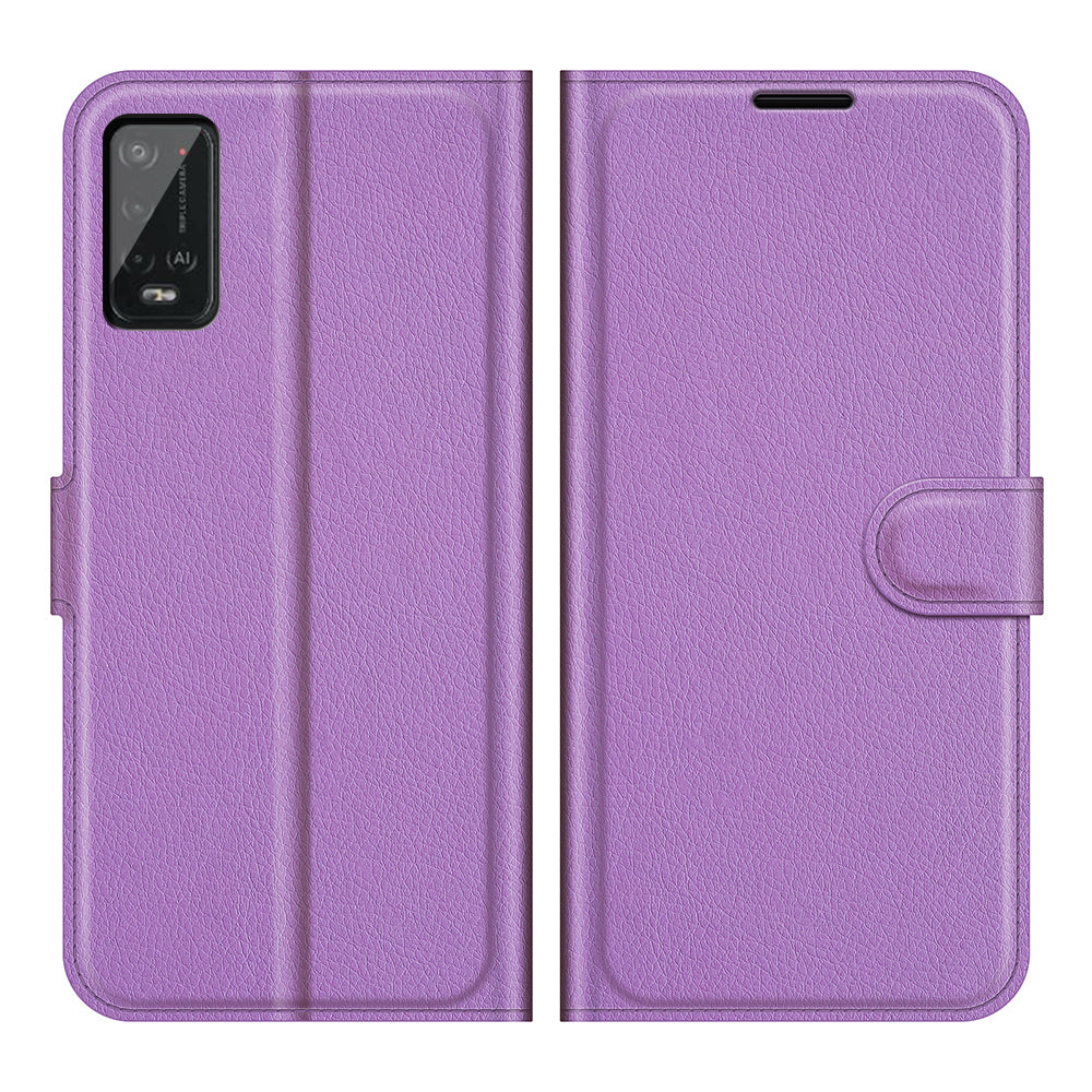 Litchi Skin Wallet Leather Stand Case for Wiko Power U20