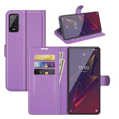 Litchi Skin Wallet Leather Stand Case for Wiko Power U20