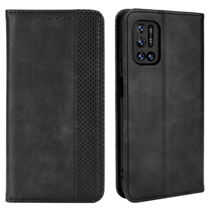 Magnetic Auto-absorbed Well-Protected Vintage Style Leather Wallet Design Phone Case Cover with Stand for Doogee N40 Pro