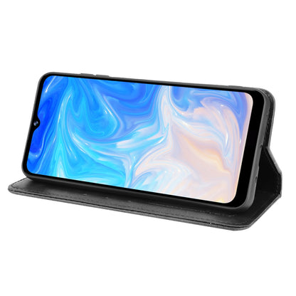 Magnetic Auto-absorbed Well-Protected Vintage Style Leather Wallet Design Phone Case Cover with Stand for Doogee N40 Pro