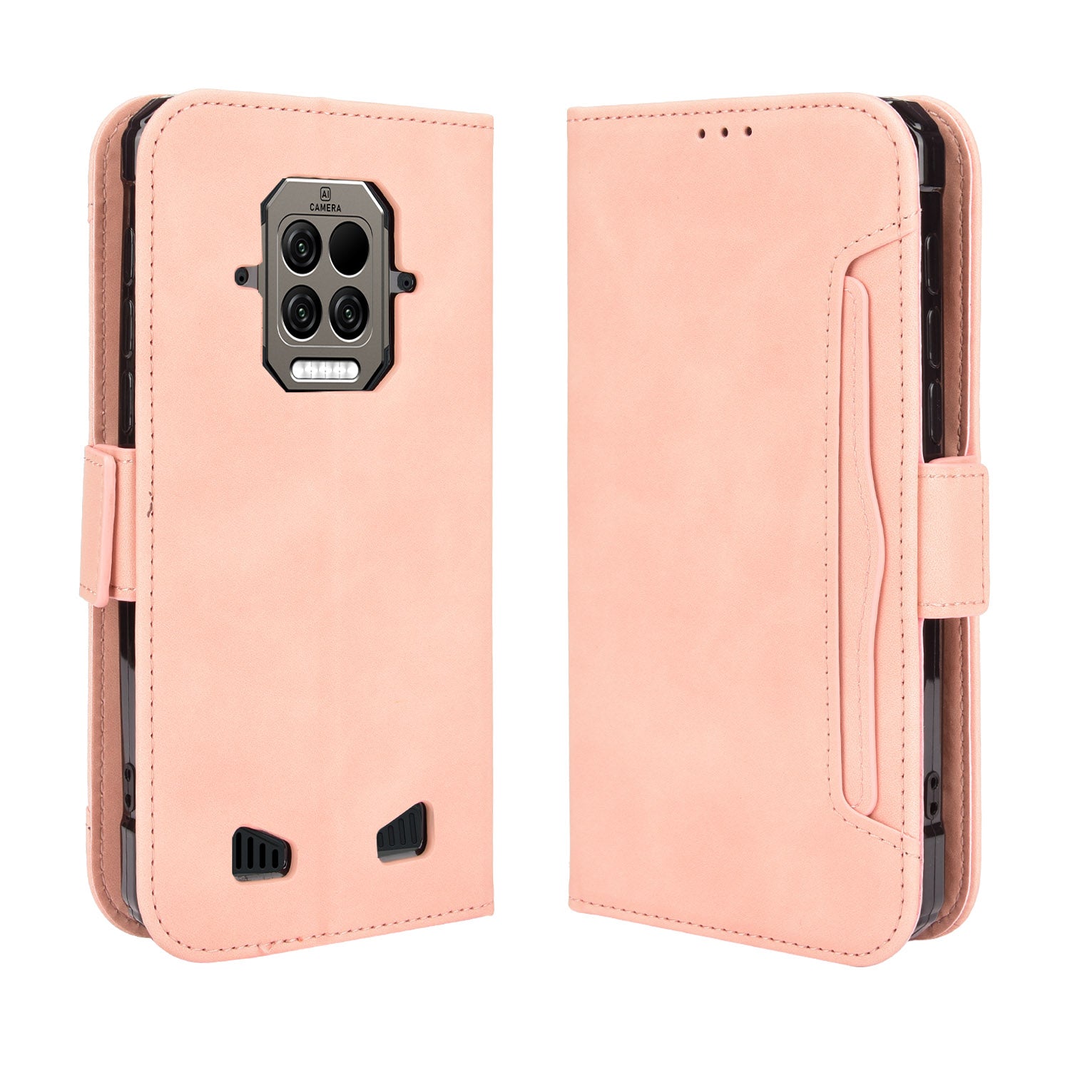 Phone Flip Cover Shock Resistant Phone Cover Leather Phone Wallet Stand Protective Case for Doogee S86 / S86 Pro