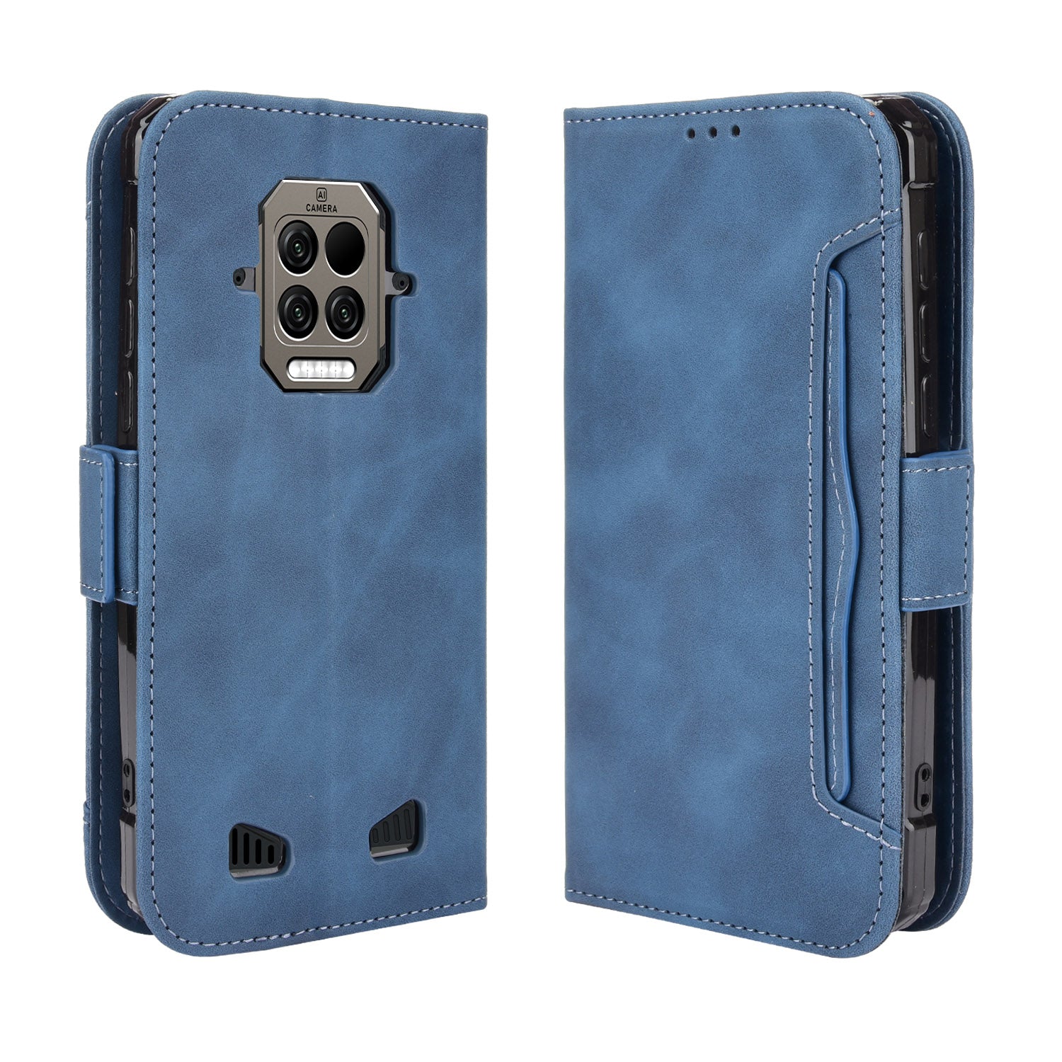 Phone Flip Cover Shock Resistant Phone Cover Leather Phone Wallet Stand Protective Case for Doogee S86 / S86 Pro