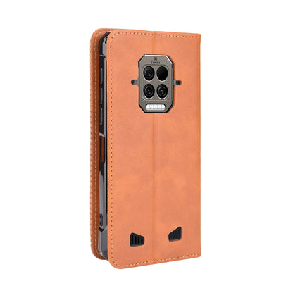 Retro Textured Surface Leather and TPU Flip Phone Leather Case Shockproof Leather Phone Wallet Stand Cover for Doogee S86 / S86 Pro