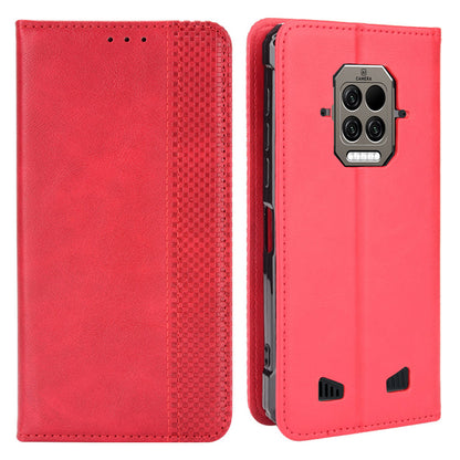 Retro Textured Surface Leather and TPU Flip Phone Leather Case Shockproof Leather Phone Wallet Stand Cover for Doogee S86 / S86 Pro