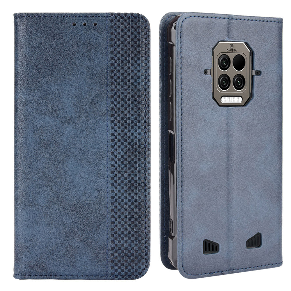 Retro Textured Surface Leather and TPU Flip Phone Leather Case Shockproof Leather Phone Wallet Stand Cover for Doogee S86 / S86 Pro