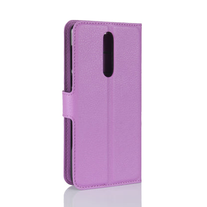 Litchi Skin Wallet Leather Magnetic Protective Cover for Nokia 8