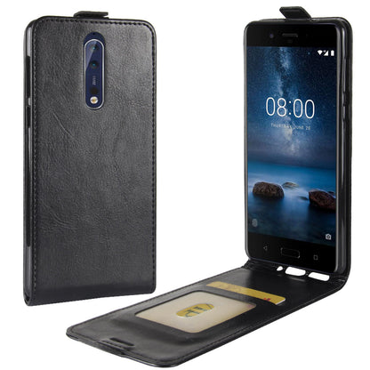 For Nokia 8 Crazy Horse Skin Leather Vertical Flip Phone Casing