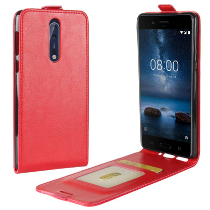 For Nokia 8 Crazy Horse Skin Leather Vertical Flip Phone Casing