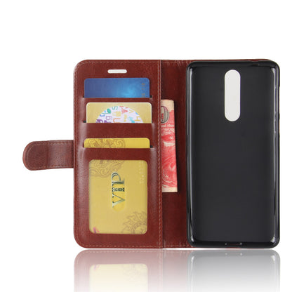 Crazy Horse PU Leather Wallet Mobile Phone Shell for Nokia 8